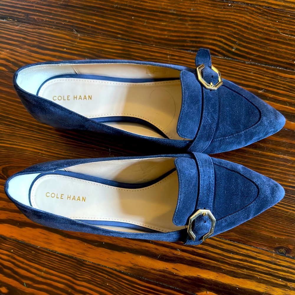 Cole Hann - Navy Suede Loafers